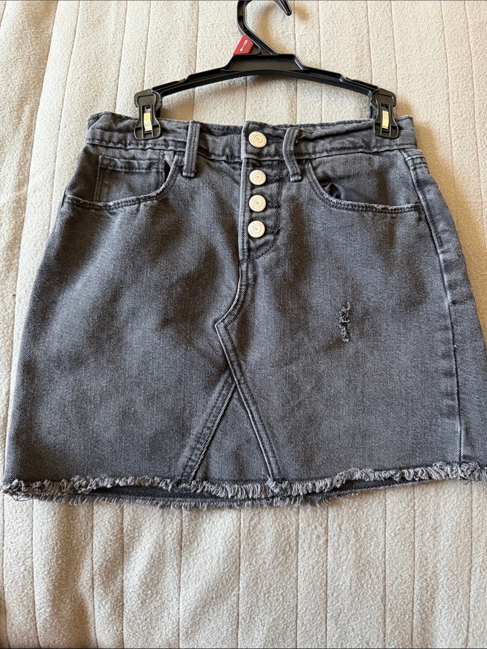 Old Navy Washed Black Denim Button-Front Mini Skirt
